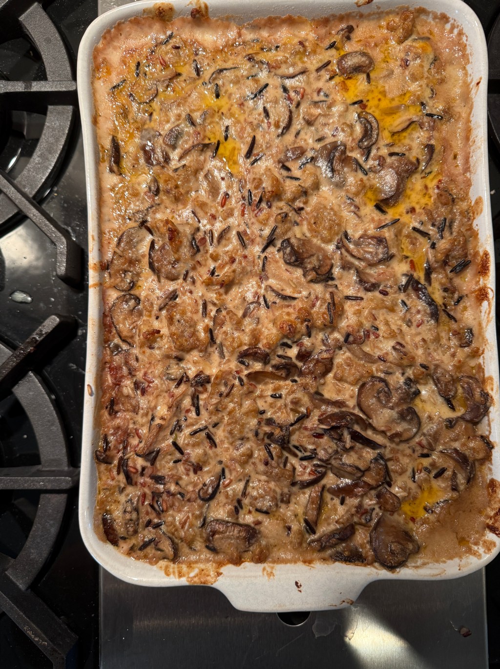 Wild Rice, Mushroom, and Italian Sausage&nbsp;Casserole