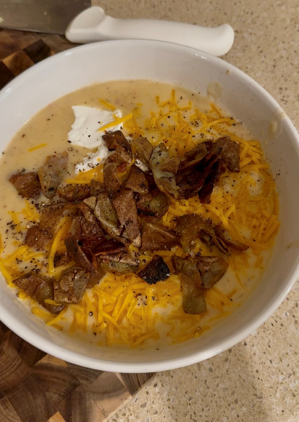 Loaded Baked Potato Soup with Crispy Potato&nbsp;Skins